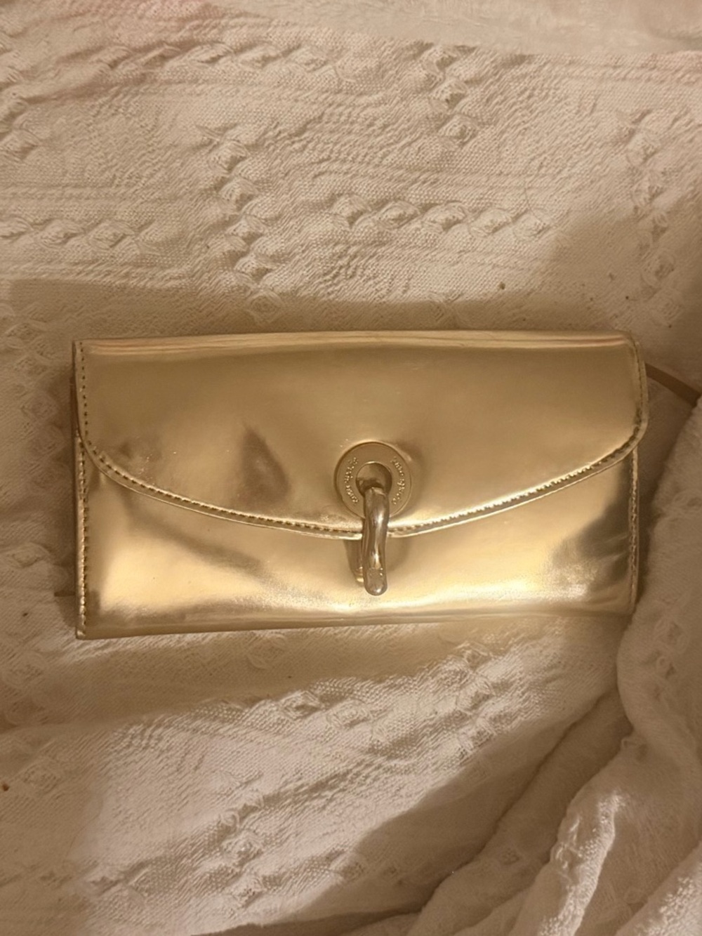 kate spade Metallic Gold Hook-Closure Clutch